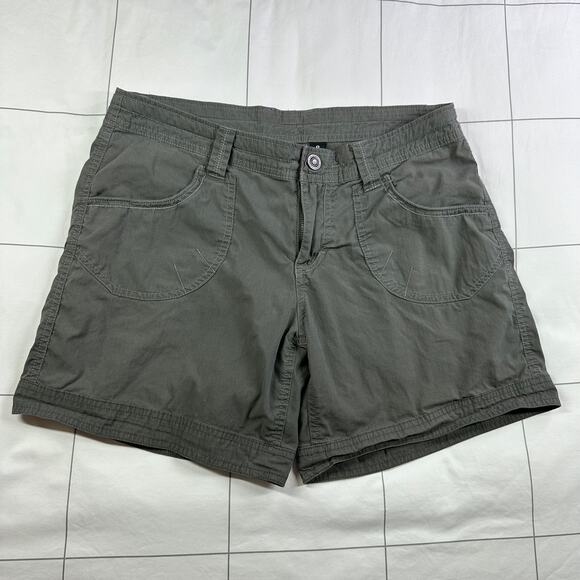 Kuhl Kontra Shorts Womens 8 Green Gray Hiking Trek Gorpcore Utility Active Camp - Picture 1 of 11